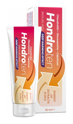 Hondroten — hřejivý gel na záda, 30 ml
